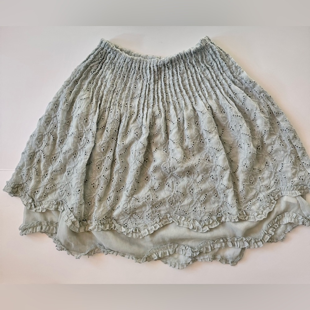 Free People Sanderson Midi Tea Skirt, Sky Grey, NWOT, Women’s Size XS/S - Picture 4 of 10